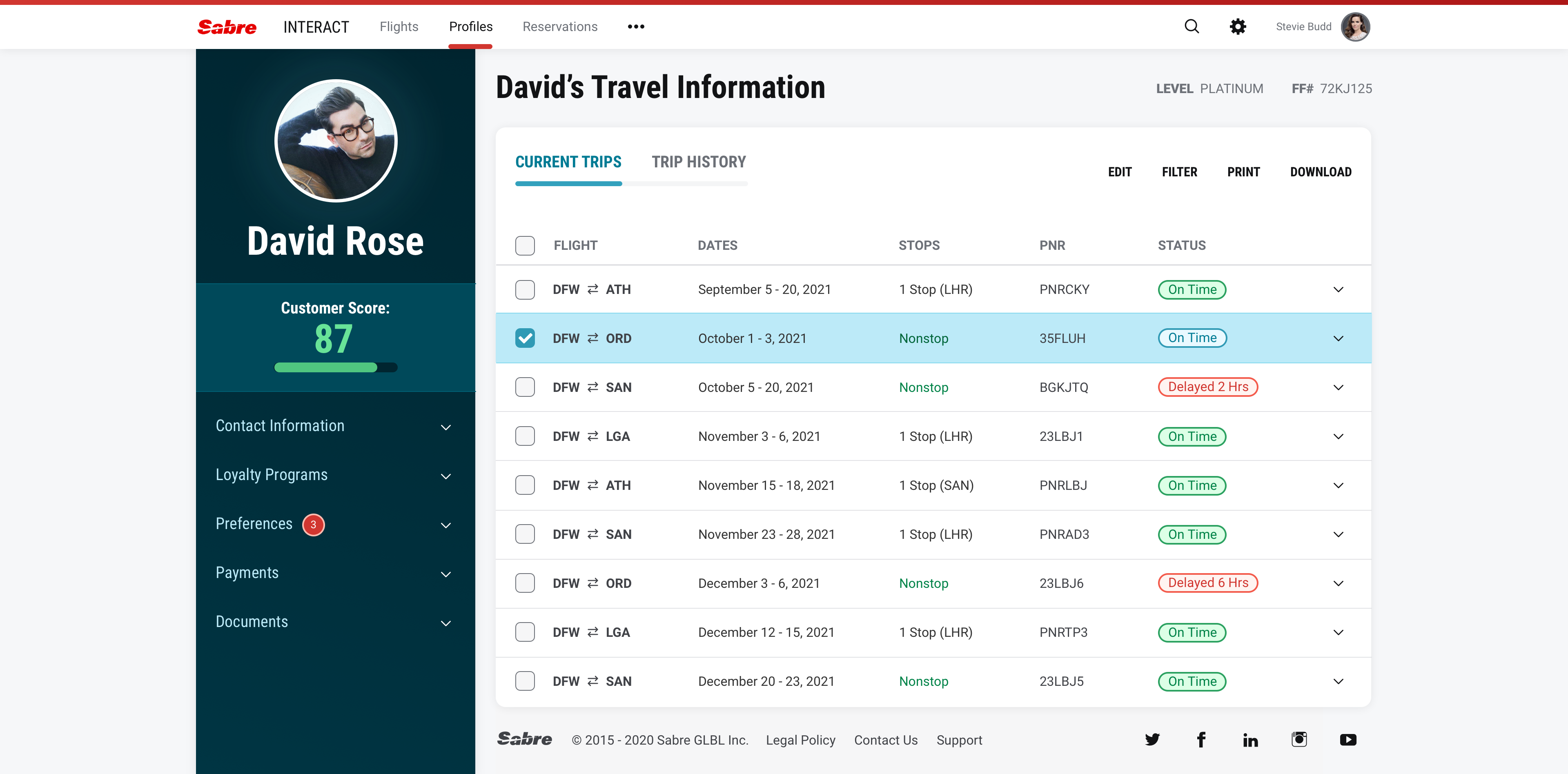Sabre Customer Profile product-team implementation using Spark patterns